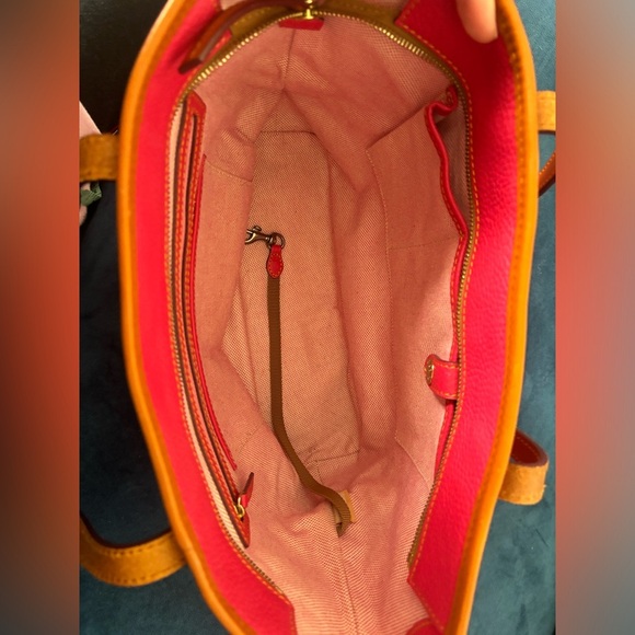 Dooney & Bourke Pebble Leather Charleston Shopper Pink Tote Bag EUC - Picture 9 of 12